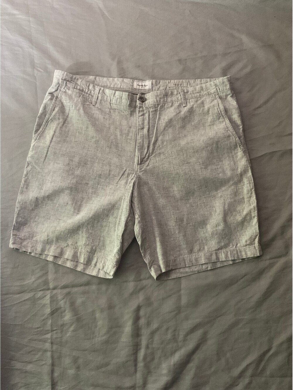 Goodfellow & Co Men's Linden Linen Shorts Size 40 Gray & White